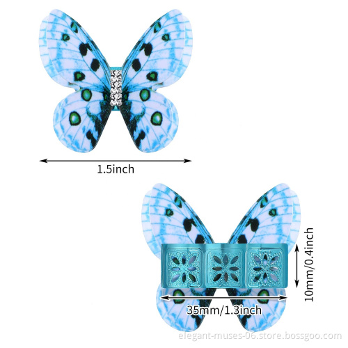 20 pieces butterfly dreadlocks breads hair cuffs clips rings colorful braiding hair jewelry for women girls hair accessories